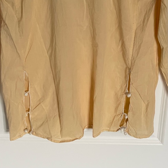 Calypso Women's Silk Embroidered Top Yellow 3/4 Sleeve Size XS - 47479 - Picture 11 of 14